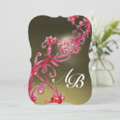 Invitation MAGIC BERRIES 3,MONOGRAM agate métallisé rouge (Debout devant)