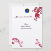 Invitation MAGIC BERRIES 4, CHAMPAGNE MONOGRAMME saphir rouge (Dos)