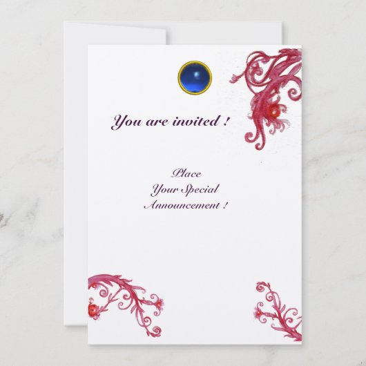 Invitation MAGIC BERRIES 4, CHAMPAGNE MONOGRAMME saphir rouge (Dos)