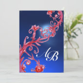 Invitation MAGIC BERRIES 4, CHAMPAGNE MONOGRAMME saphir rouge (Debout devant)