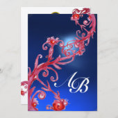 Invitation MAGIC BERRIES 4, CHAMPAGNE MONOGRAMME saphir rouge (Devant / Derrière)