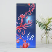 Invitation MAGIC BERRIES 4, champagne saphir rouge MONOGRAMME (Debout devant)