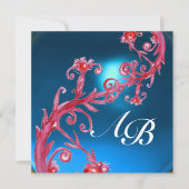 Invitation MAGIC BERRIES 4, MONOGRAM saphir rouge or (Devant)