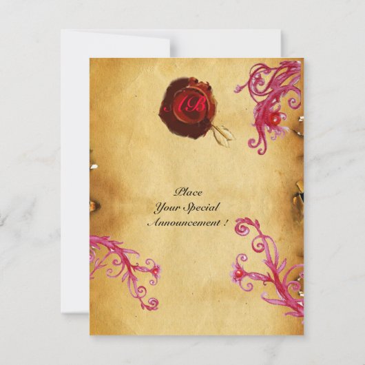 Invitation MAGIC BERRIES  MONOGRAM parchemin à cacheter de ci (Dos)