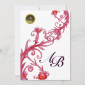 Invitation MAGIC BERRIES,MONOGRAM rouge gris blanc violet noi (Devant)