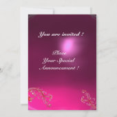 Invitation MAGIC BERRIES,MONOGRAM rouge rubis fuchsia blanc (Dos)