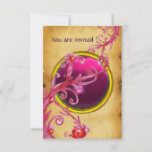 Invitation MAGIC BERRIES PARCHEMENT GEM rouge rubis (Devant)