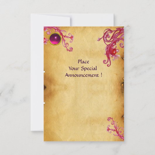 Invitation MAGIC BERRIES PARCHEMENT GEM rouge rubis (Dos)