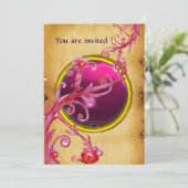 Invitation MAGIC BERRIES PARCHEMENT GEM rouge rubis (Debout devant)