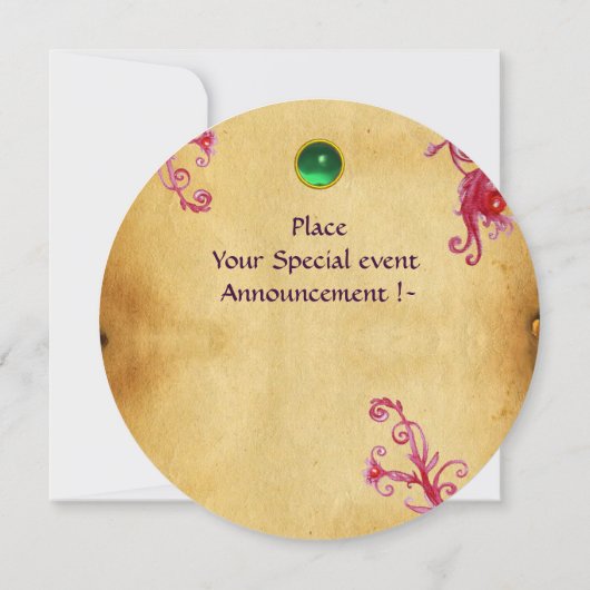 Invitation MAGIC BERRIES PARCHEMENT GEM vert émeraude (Dos)