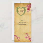 Invitation MAGIC BERRIES SHAMROCK HEART MONOGRAM parchemin (Dos)