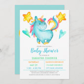 Invitation Magic Boys Unicorn Baby shower (Devant / Derrière)
