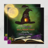 Invitation Magic Casquette & Magic Spell Book Whimsical Fun P (Devant / Derrière)
