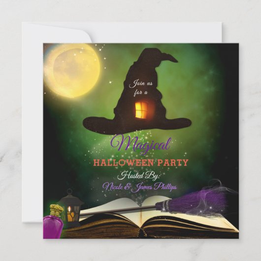 Invitation Magic Casquette & Magic Spell Book Whimsical Fun P (Devant)