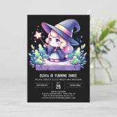 Invitation Magic Elegant Wizard Anniversaire (Debout devant)