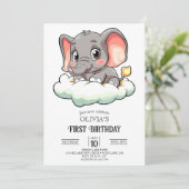 Invitation Magic Elephant 1er Anniversaire numérique (Debout devant)