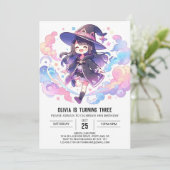 Invitation Magic Enchantress Wizard Anniversaire (Debout devant)