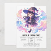 Invitation Magic Enchantress Wizard Anniversaire (Devant / Derrière)