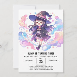 Invitation Magic Enchantress Wizard Anniversaire