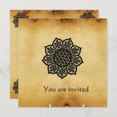 Invitation MAGIC EVENT papier d'or métallique (Devant / Derrière)