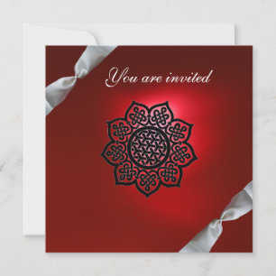 Invitation MAGIC EVENT ruban blanc champagne rouge