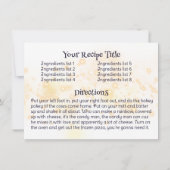 Invitation Magic fairy cuisine cuisson livre de recettes cart (Dos)