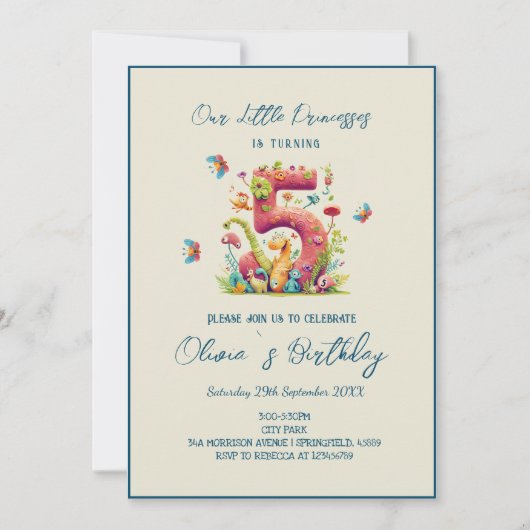 Invitation Magic Fairy Tale 5e anniversaire fête (Devant)