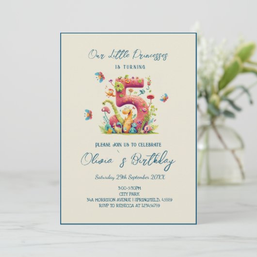 Invitation Magic Fairy Tale 5e anniversaire fête (Debout devant)