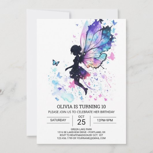 Invitation Magic Fairy Tale Editable Anniversaire Magie (Devant)