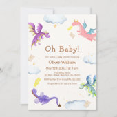 Invitation Magic Fairytale Baby shower Dragon Magique (Devant)