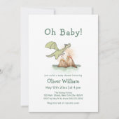 Invitation Magic Fairytale Dragon Mountain Baby shower (Devant)