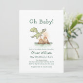 Invitation Magic Fairytale Dragon Mountain Baby shower (Debout devant)