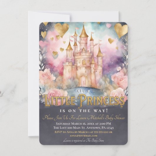 Invitation Magic Fairytale Princess Baby shower Sprinkle (Devant)