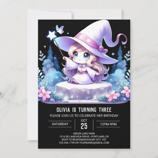 Invitation Magic Fun Wizard Anniversaire (Devant)