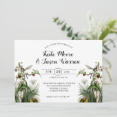 Invitation Magic Garden Green Bourgogne Mariage (Debout devant)