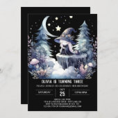 Invitation Magic Girl Wizard Anniversaire (Devant / Derrière)