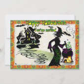 Invitation Magic Halloween sorcière (Devant)