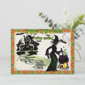 Invitation Magic Halloween sorcière (Debout devant)