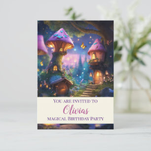 Invitation Magic Kids Mushroom Maisons Anniversaire