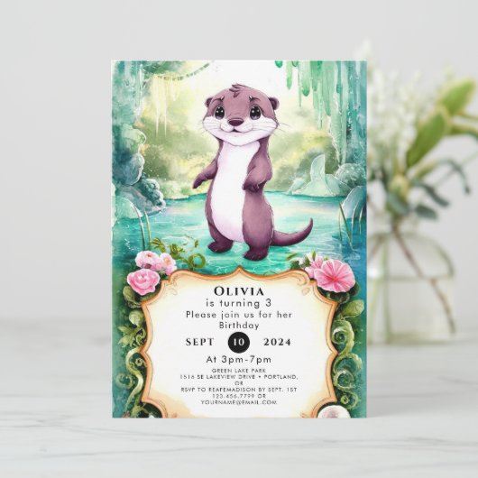 Invitation Magic Kids Otter Anniversaire (Debout devant)