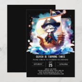 Invitation Magic Kids Pirate Anniversaire (Devant / Derrière)