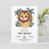 Invitation Magic Lion sauvage 1er Anniversaire numérique (Debout devant)