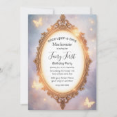 Invitation Magic Mirror & Papillons Fée Premier Anniversaire (Devant)