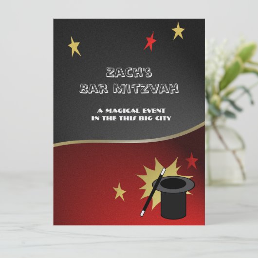 Invitation Magic Mitzvah (Debout devant)