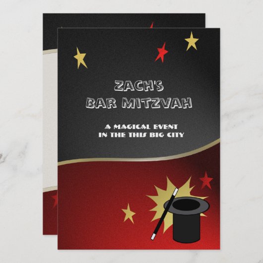 Invitation Magic Mitzvah (Devant / Derrière)