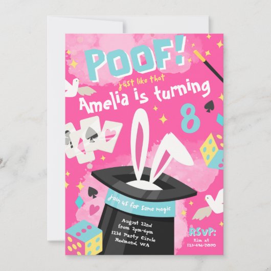Invitation Magic Party | Invitation du magicien (Devant)