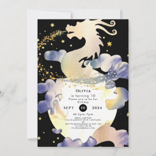 Invitation Magic Pastel Dragon Anniversaire