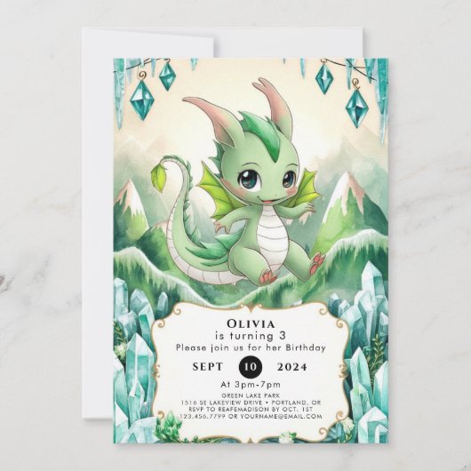 Invitation Magic Pastel Dragon Anniversaire (Devant)