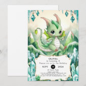 Invitation Magic Pastel Dragon Anniversaire (Devant / Derrière)
