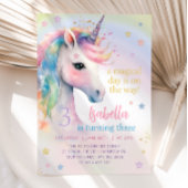 Invitation Magic Pastel Rainbow UNICORN Anniversaire